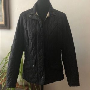 barbour quilted black jacket
